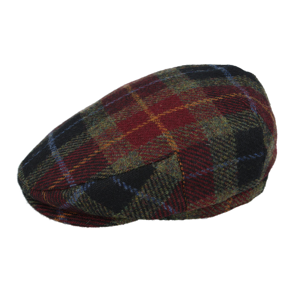 Gladwin Bond Harris Check Tweed Wool Flat Cap