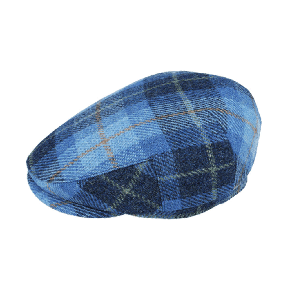 Gladwin Bond Harris Tweed Wool Flat Cap – Blue