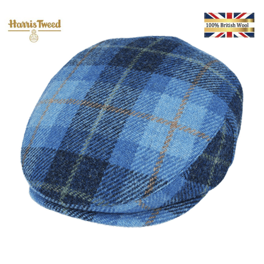 Gladwin Bond Harris Tweed Wool Flat Cap – Blue