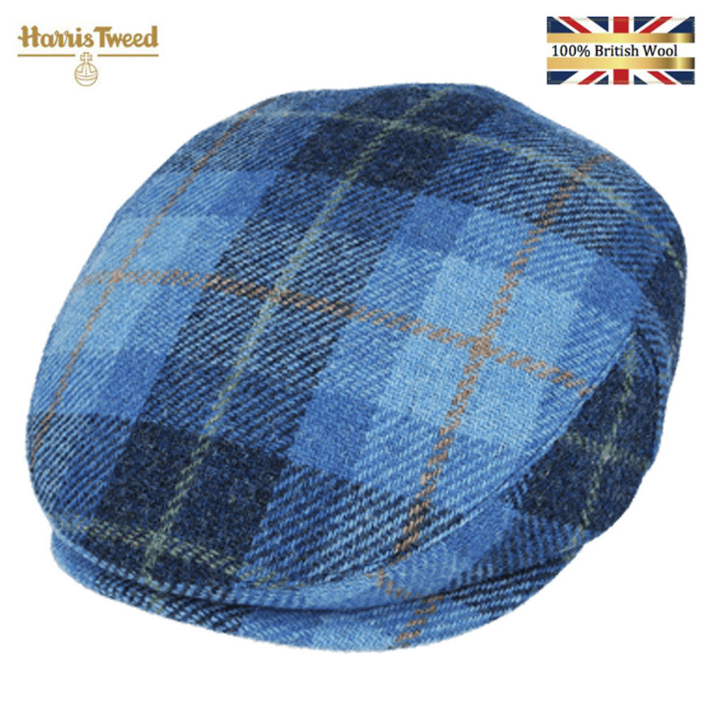 Gladwin Bond Harris Tweed Wool Flat Cap – Blue