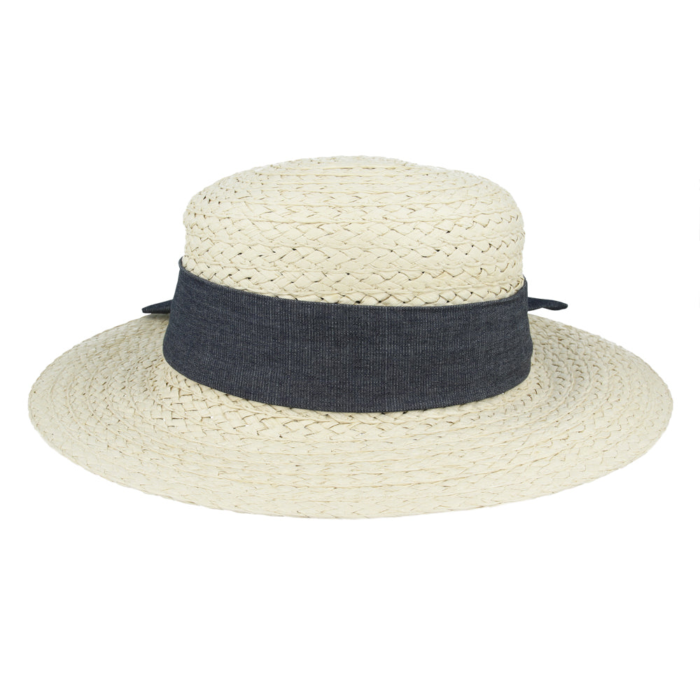 Women Straw Pork Pie Hat Summer Beach Sun Hat Adjustable One Size 55-59cm