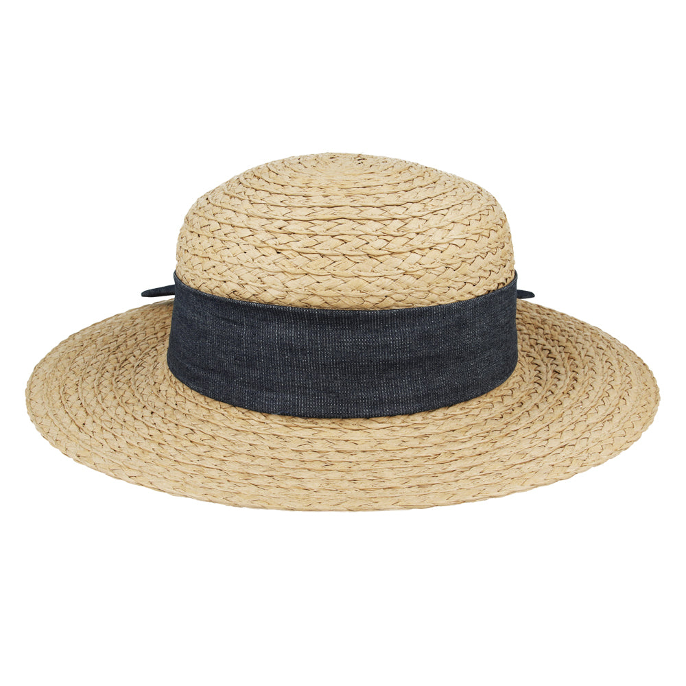 Women Straw Pork Pie Hat Summer Beach Sun Hat Adjustable One Size 55-59cm