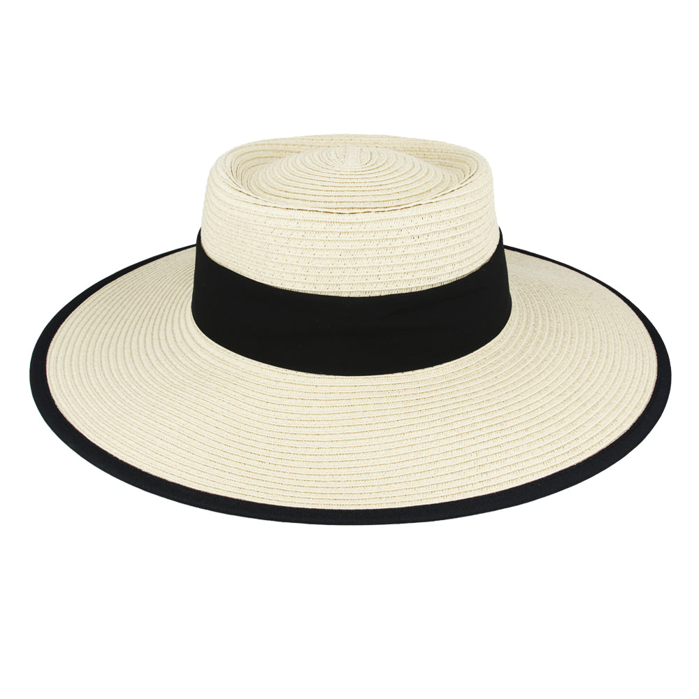 Paper Straw Pork Pie Hat Wide Brim Summer Beach Adjustable Handmade Women hat