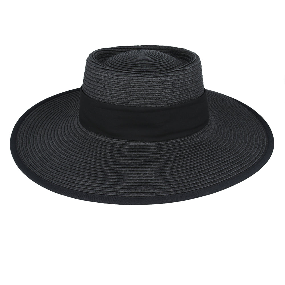 Paper Straw Pork Pie Hat Wide Brim Summer Beach Adjustable Handmade Women hat