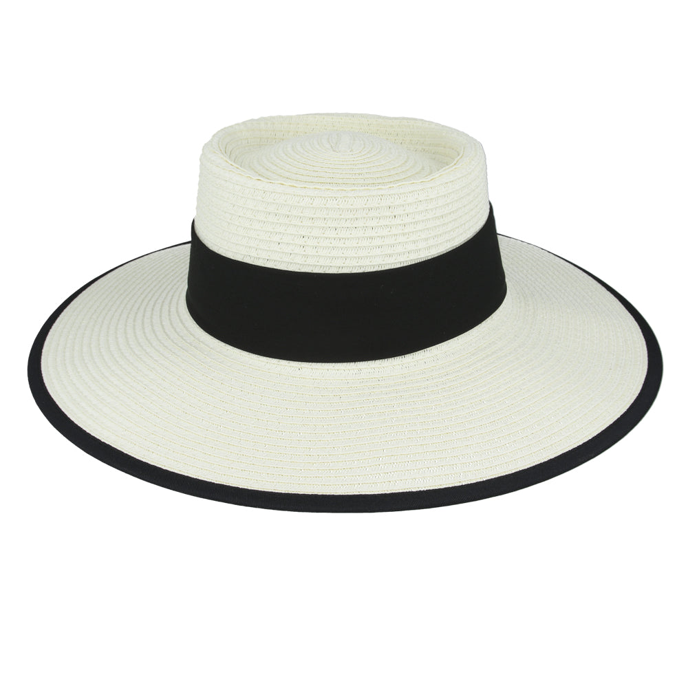 Paper Straw Pork Pie Hat Wide Brim Summer Beach Adjustable Handmade Women hat