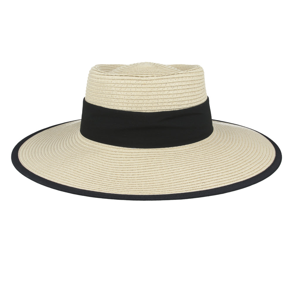 Paper Straw Pork Pie Hat Wide Brim Summer Beach Adjustable Handmade Women hat