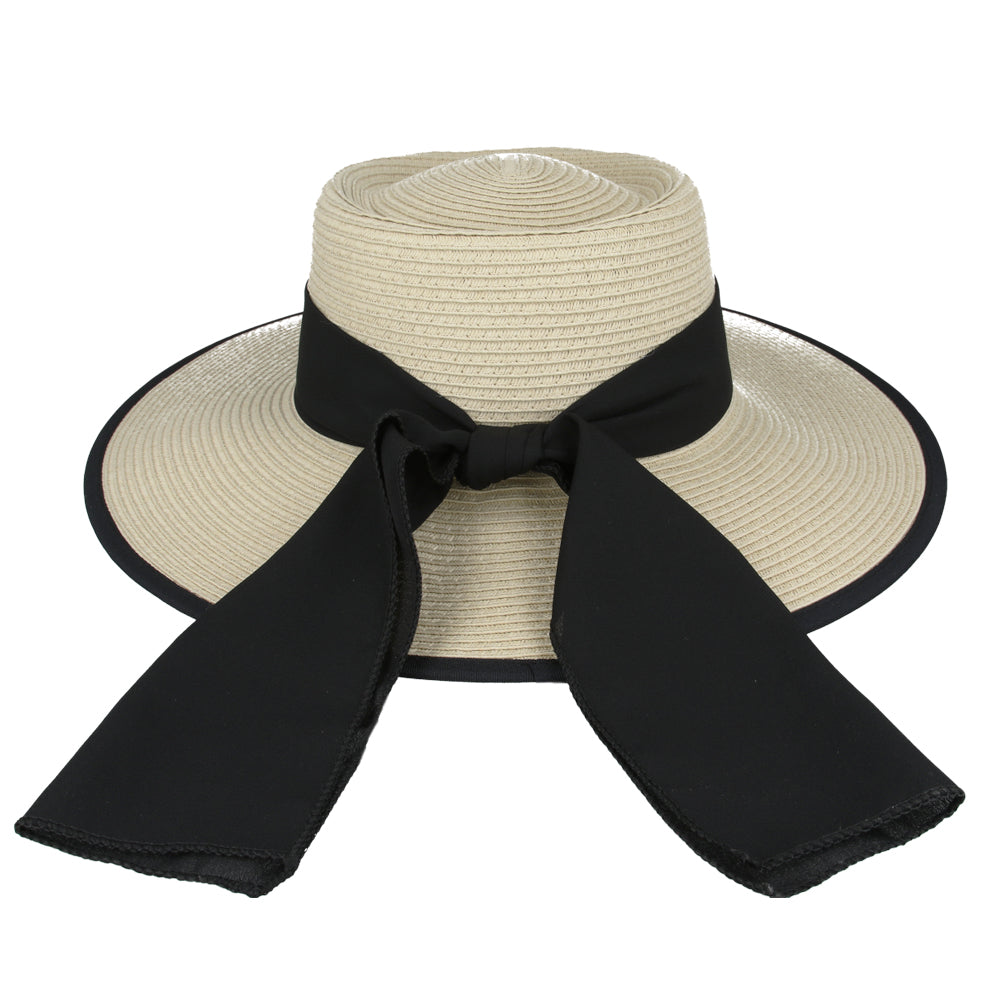 Paper Straw Pork Pie Hat Wide Brim Summer Beach Adjustable Handmade Women hat