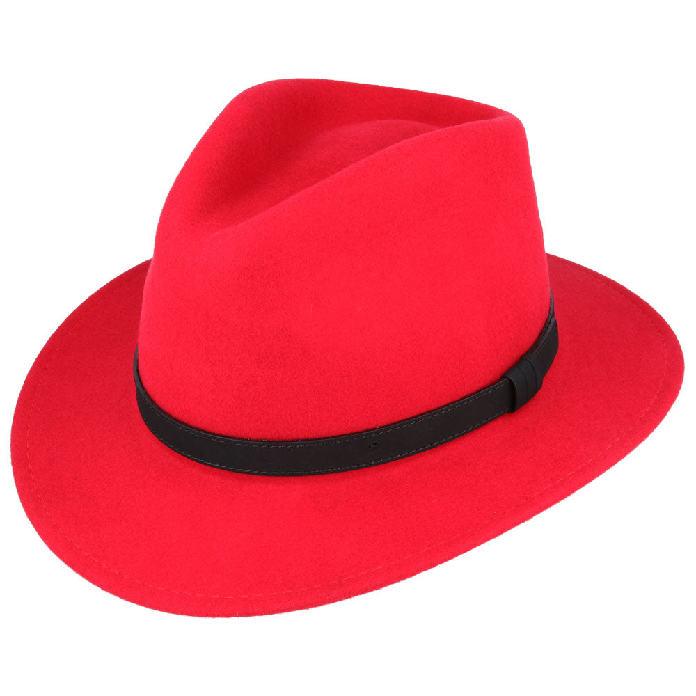 Fedora Hat - Crushable Wool Felt Fedora With Leather Band perfect quality