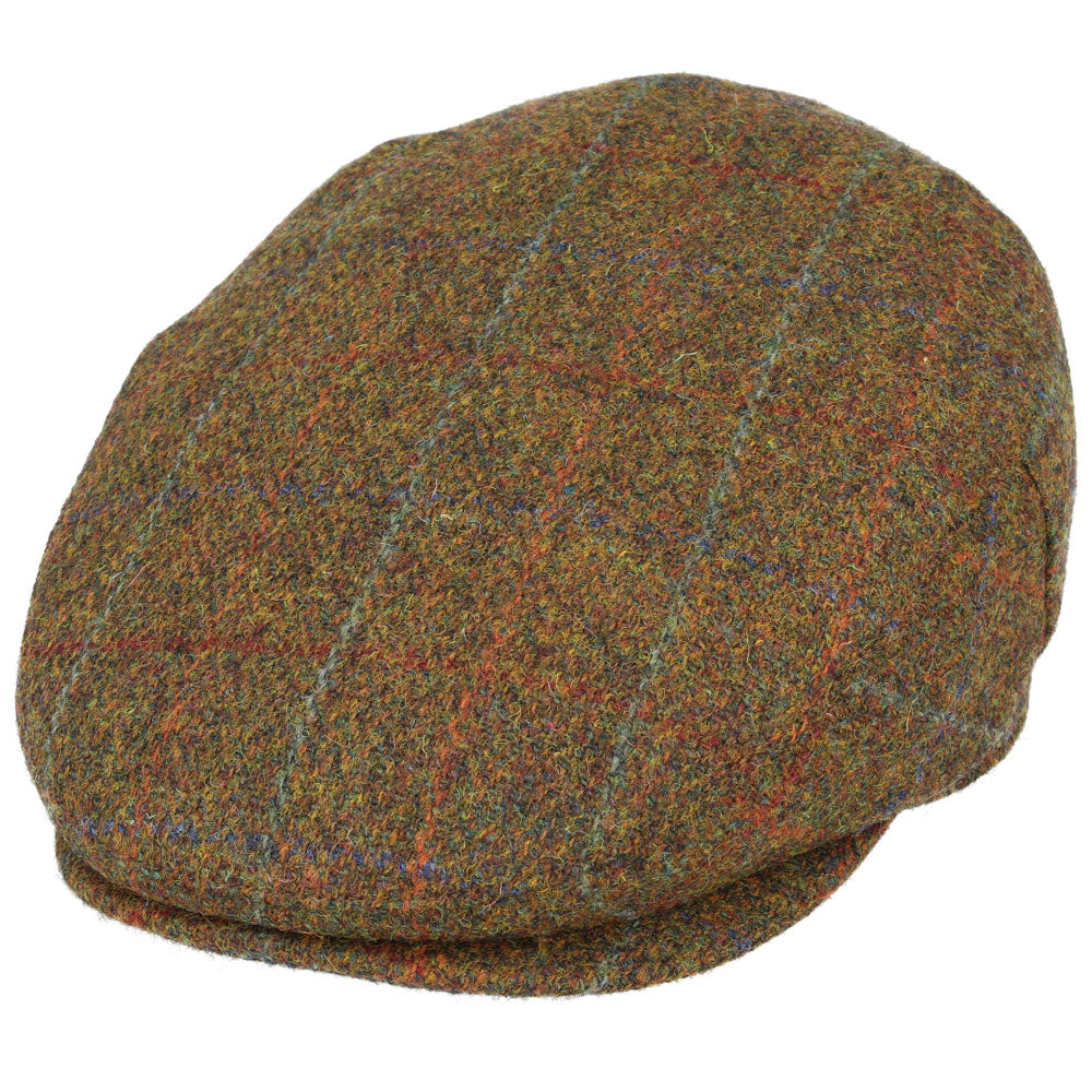 Gladwin Bond Harris Tweed Wool Flat Cap – Green