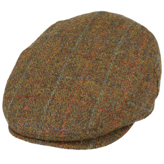 Gladwin Bond Harris Tweed Wool Flat Cap – Green