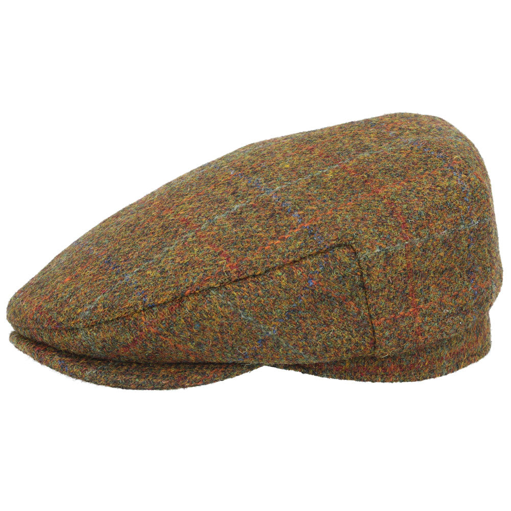 Gladwin Bond Harris Tweed Wool Flat Cap – Green