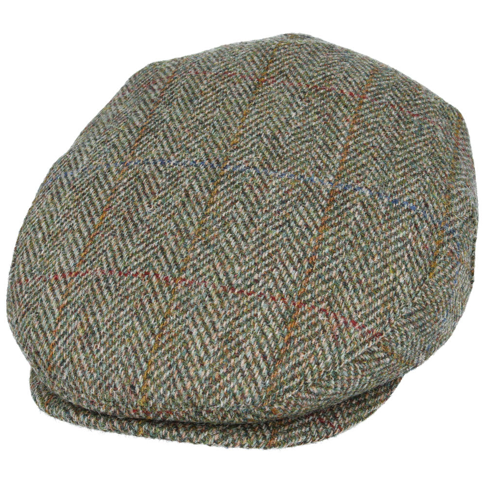 Gladwin Bond Harris Tweed Wool Flat Cap – Green