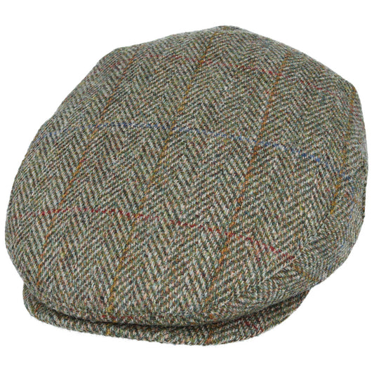 Gladwin Bond Harris Tweed Wool Flat Cap – Green