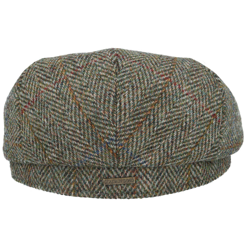 Gladwin Bond Harris Tweed Wool Flat Cap – Green
