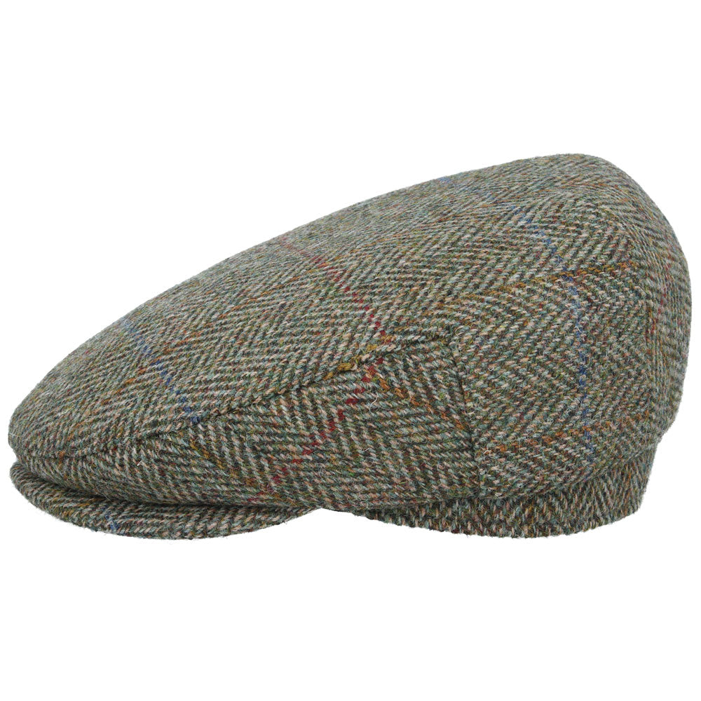 Gladwin Bond Harris Tweed Wool Flat Cap – Green